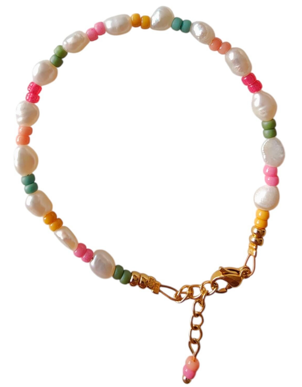 Armband kleurrijke parelmix