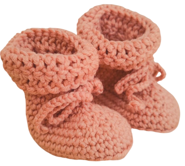 Slofjes baby - merino wol - roze