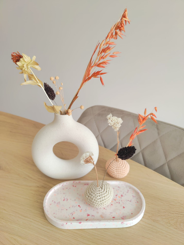 Onderzetter ovaal: rood/roze/oranje