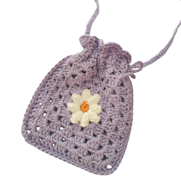 Schoudertasje bloem - lila