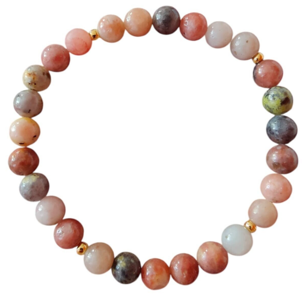 Armband roze natuursteen