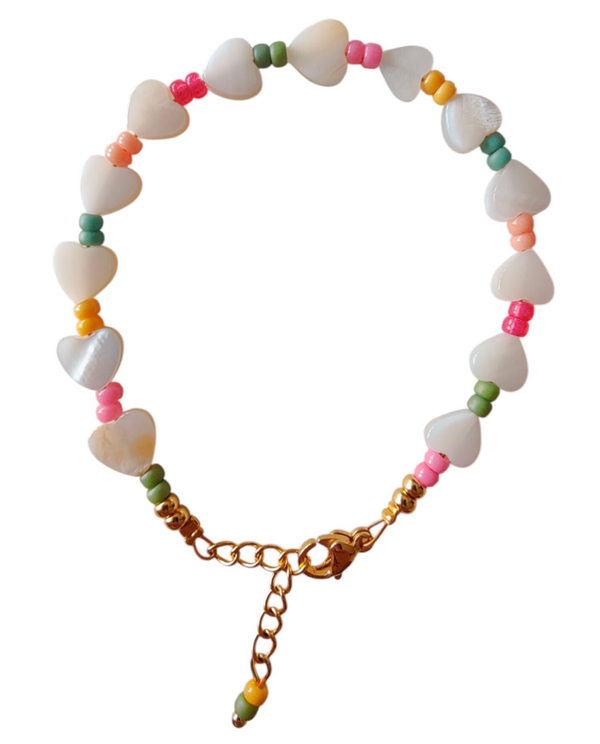 Armband kleurrijke hartjesmix