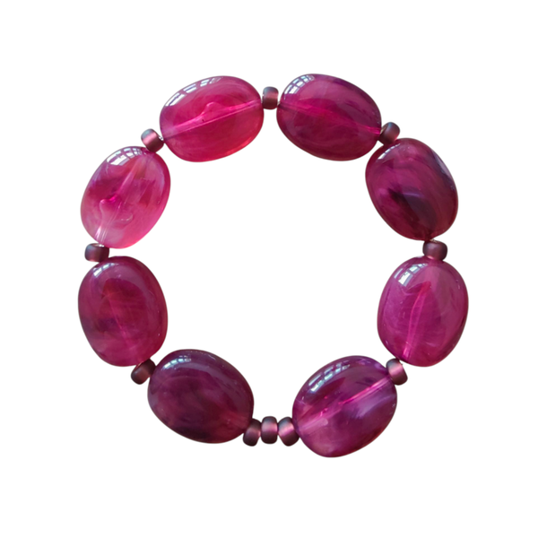 Armband burgundy grote kraal