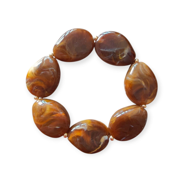 Armband bruin grote kraal