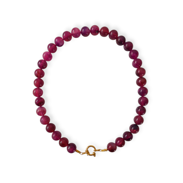 Ketting grote kraal - burgundy