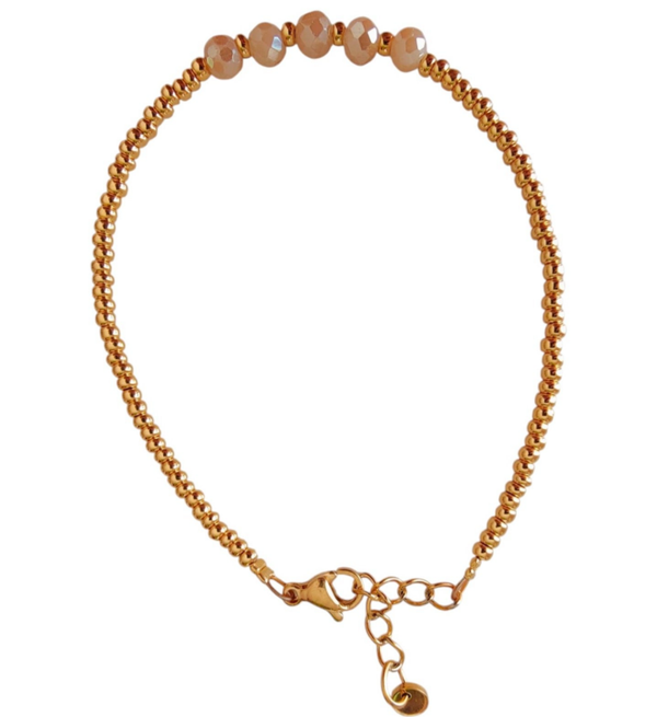 Armband goud met beige accenten