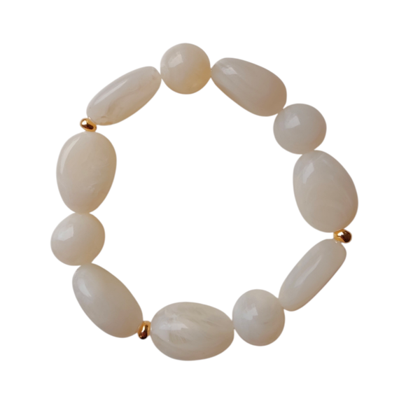 Armband wit grote kraal