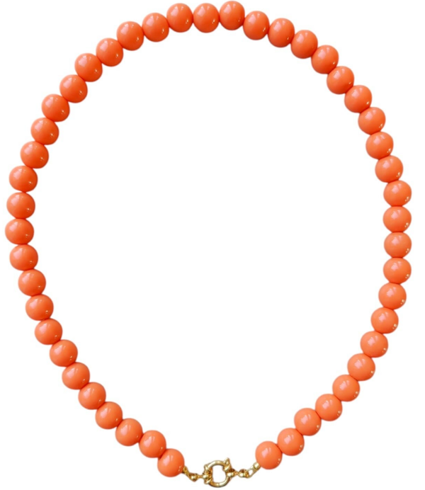 Ketting grote kraal - oranje