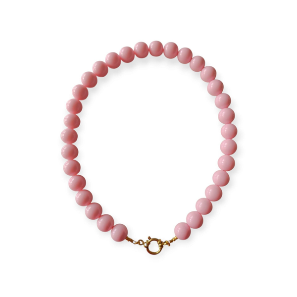 Ketting grote kraal met boeislot - licht roze