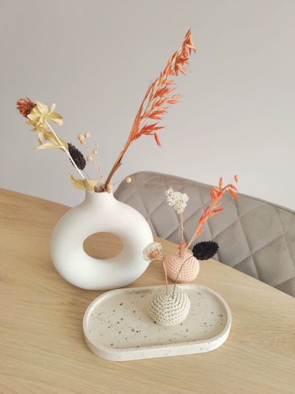 Onderzetter ovaal: zand/zwart