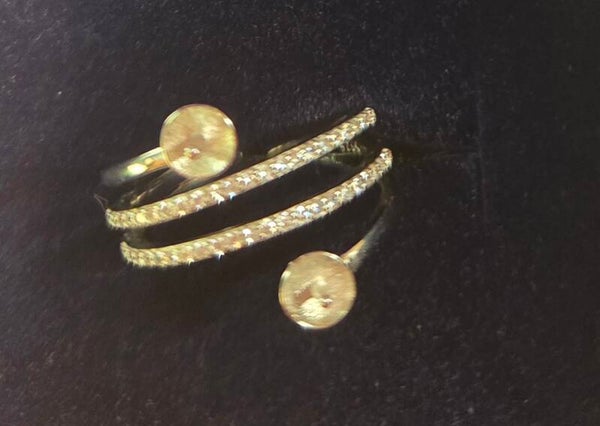 Sterling Silver Bling Bling Double Ring