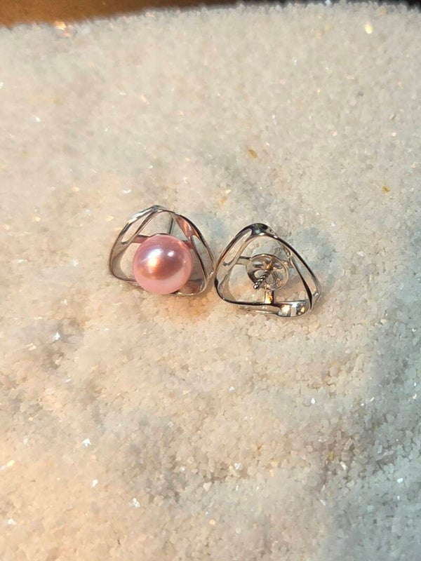 Sterling Silver Triangle Earrings