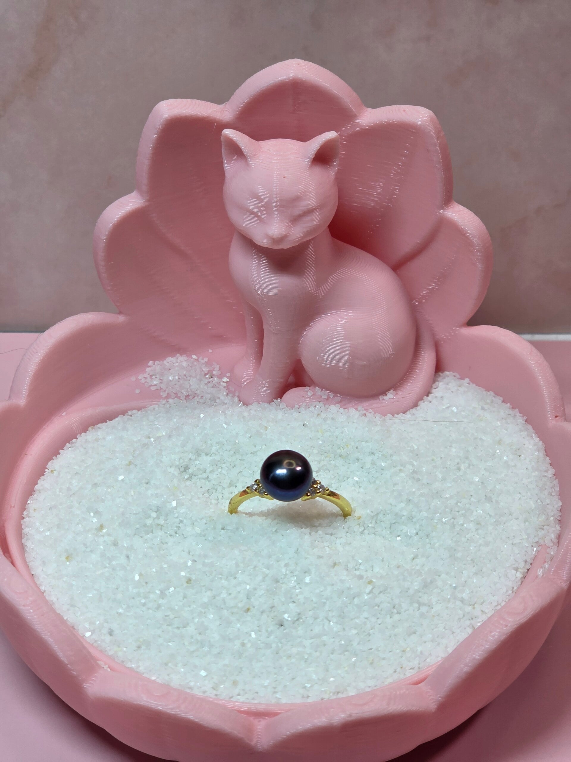 Gold Plated over Sterling Silver Triangle Ring with CZ