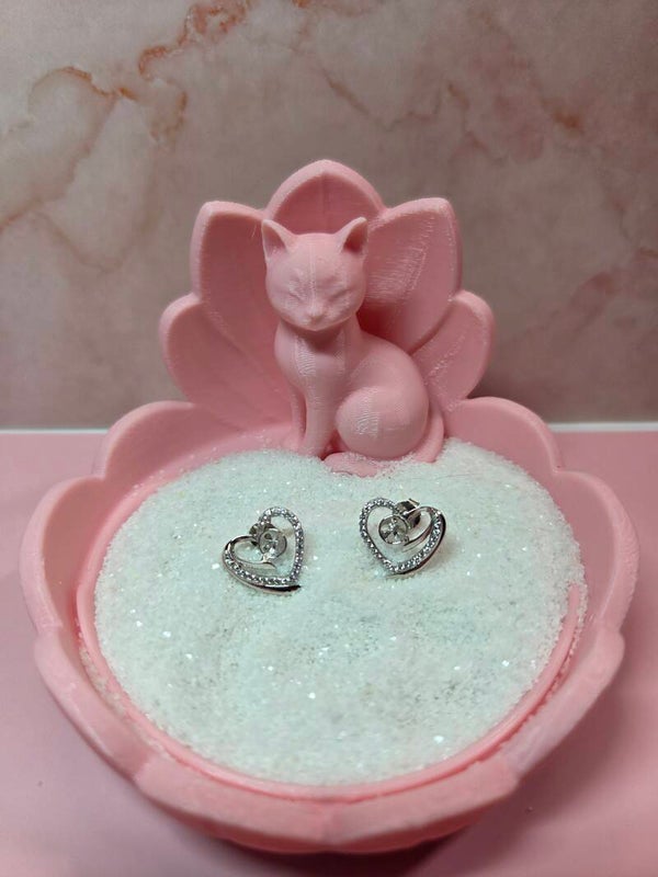 Sterling Silver "Alison" Heart Earrings
