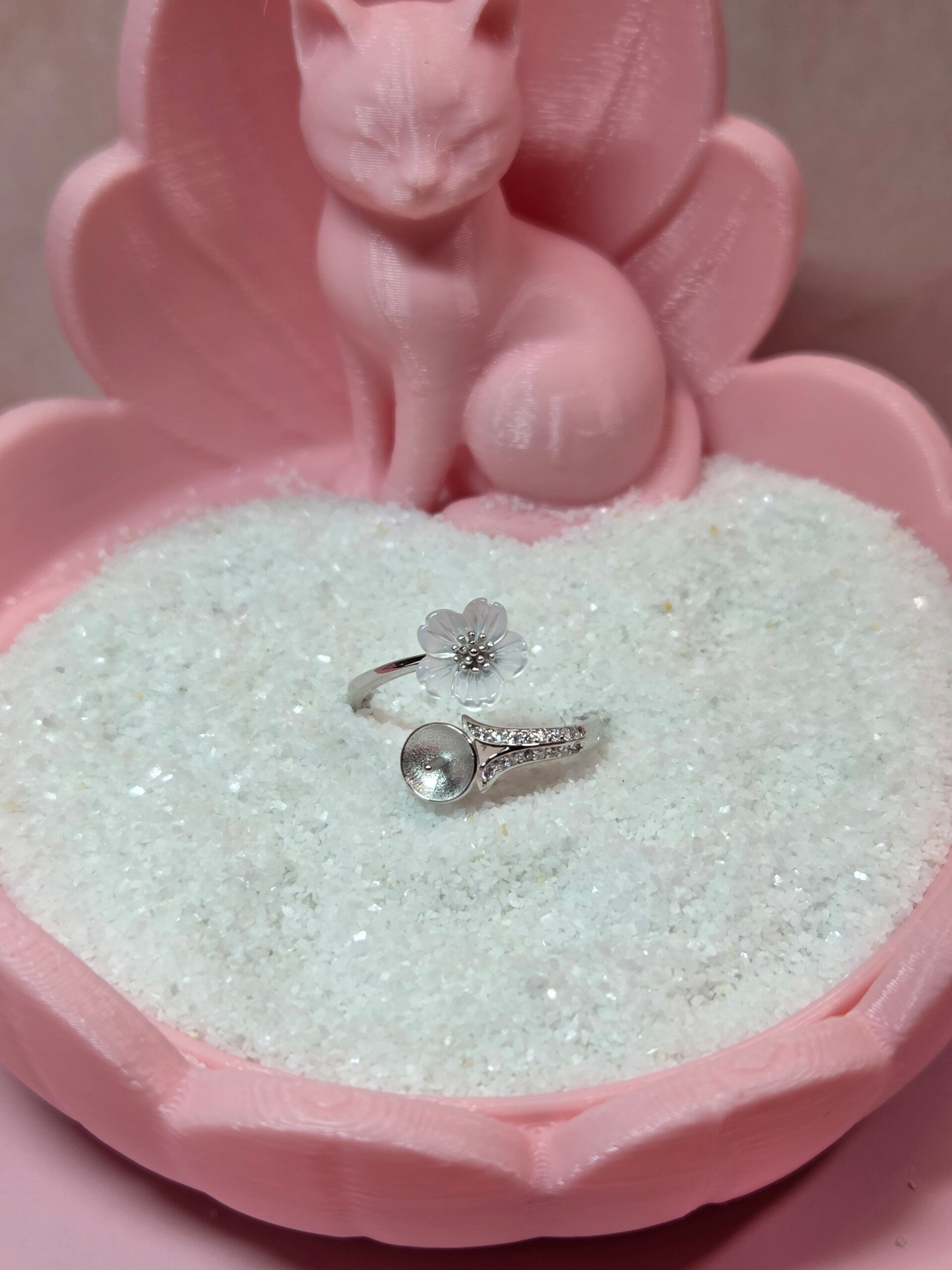 Sterling Silver "Rey" Ring with Flower