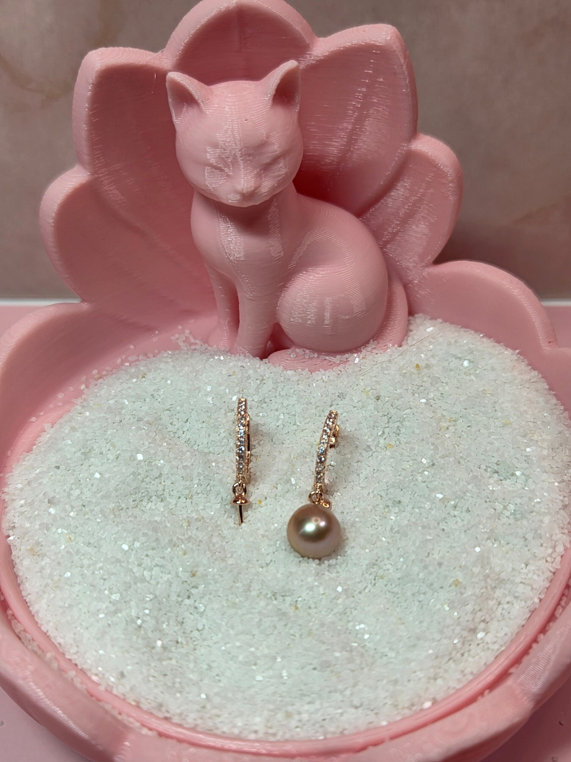 Gold Rose Plated over Sterling Silver Sparkle Hoop Earrings