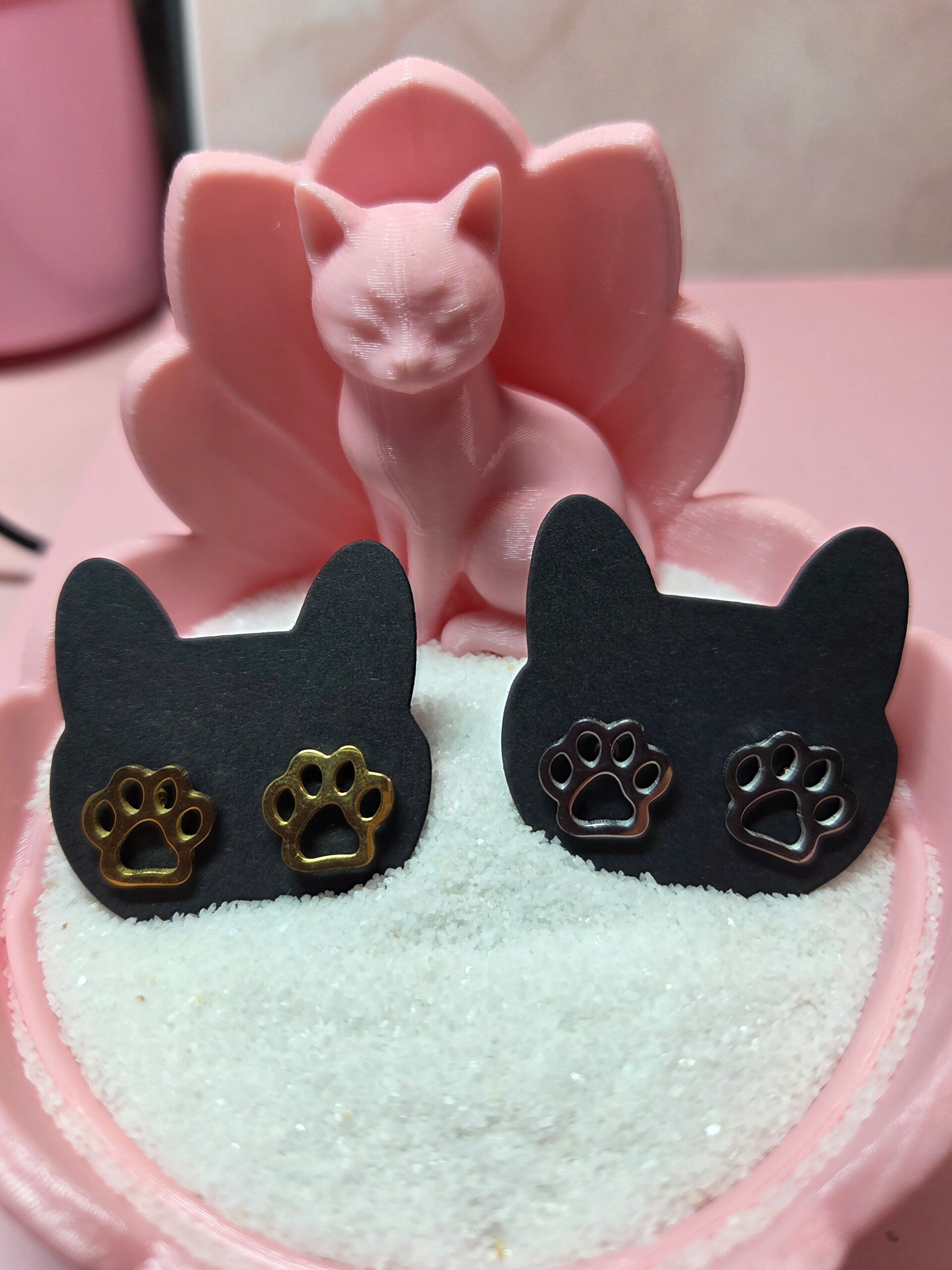 Stainless Steel Dog or Cat Paw Earrings