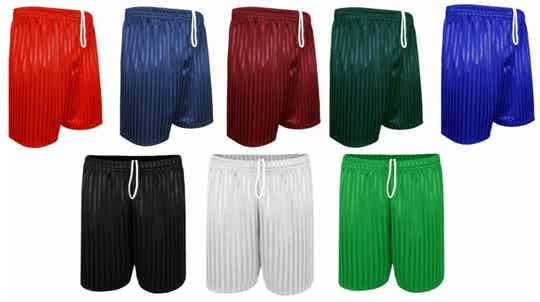 PE School Shorts Ages 3-14 Years Boys Girls Shadow Stripe