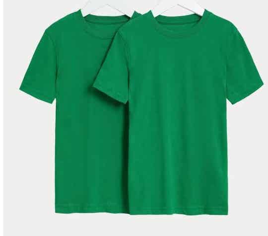 Twin Pack Cotton School PE T-Shirts - Emerald Green