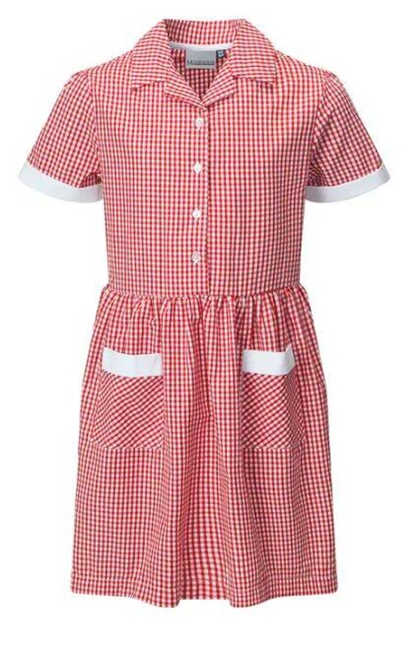 Gingham Summer Dress - Red/White