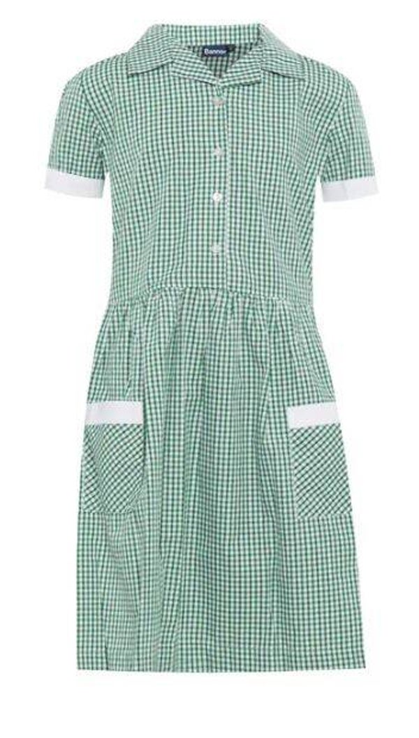 Gingham Summer Dress - Green/White