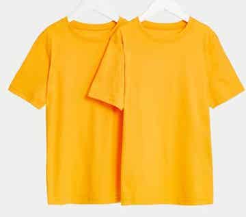 Twin Pack Cotton School PE T-Shirts - Gold