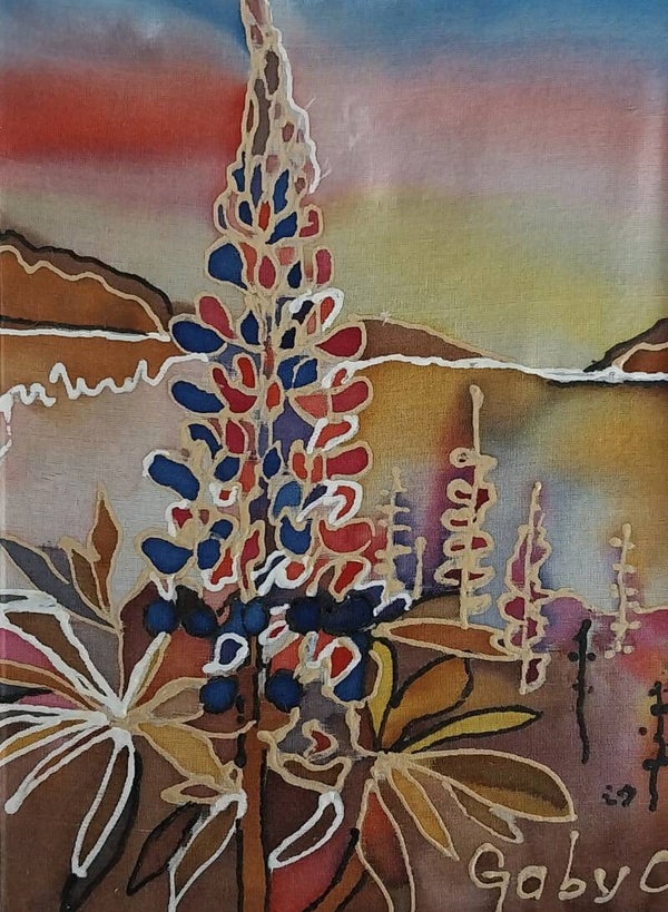 Lupin Flowers in Sunset