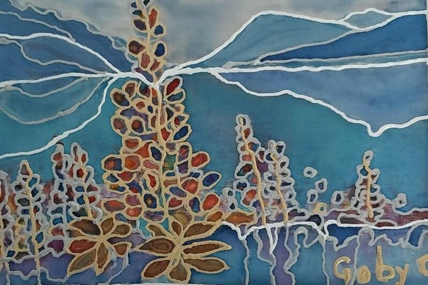Lupins in a Blue Landscape