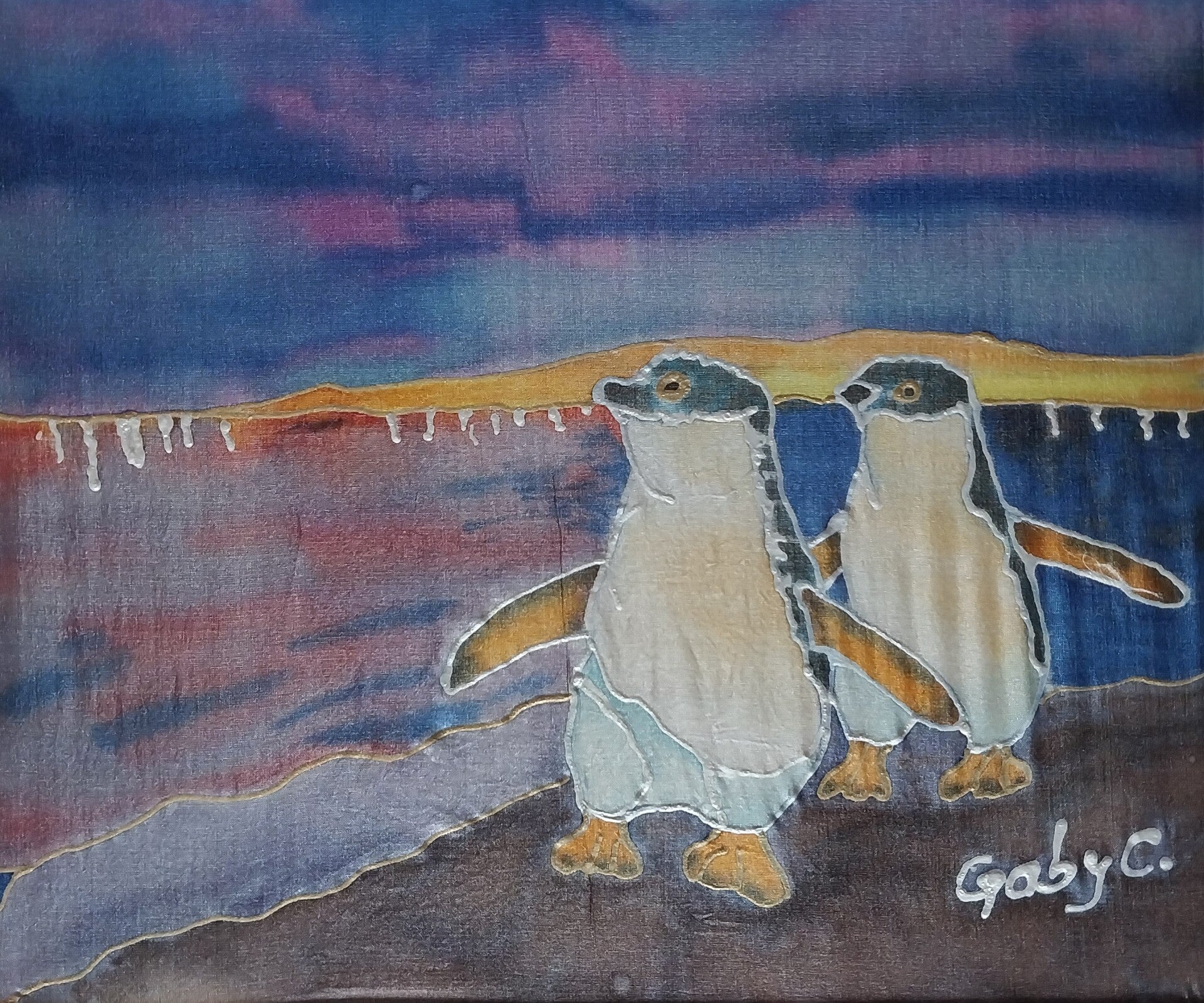 Blue Penguins Walking