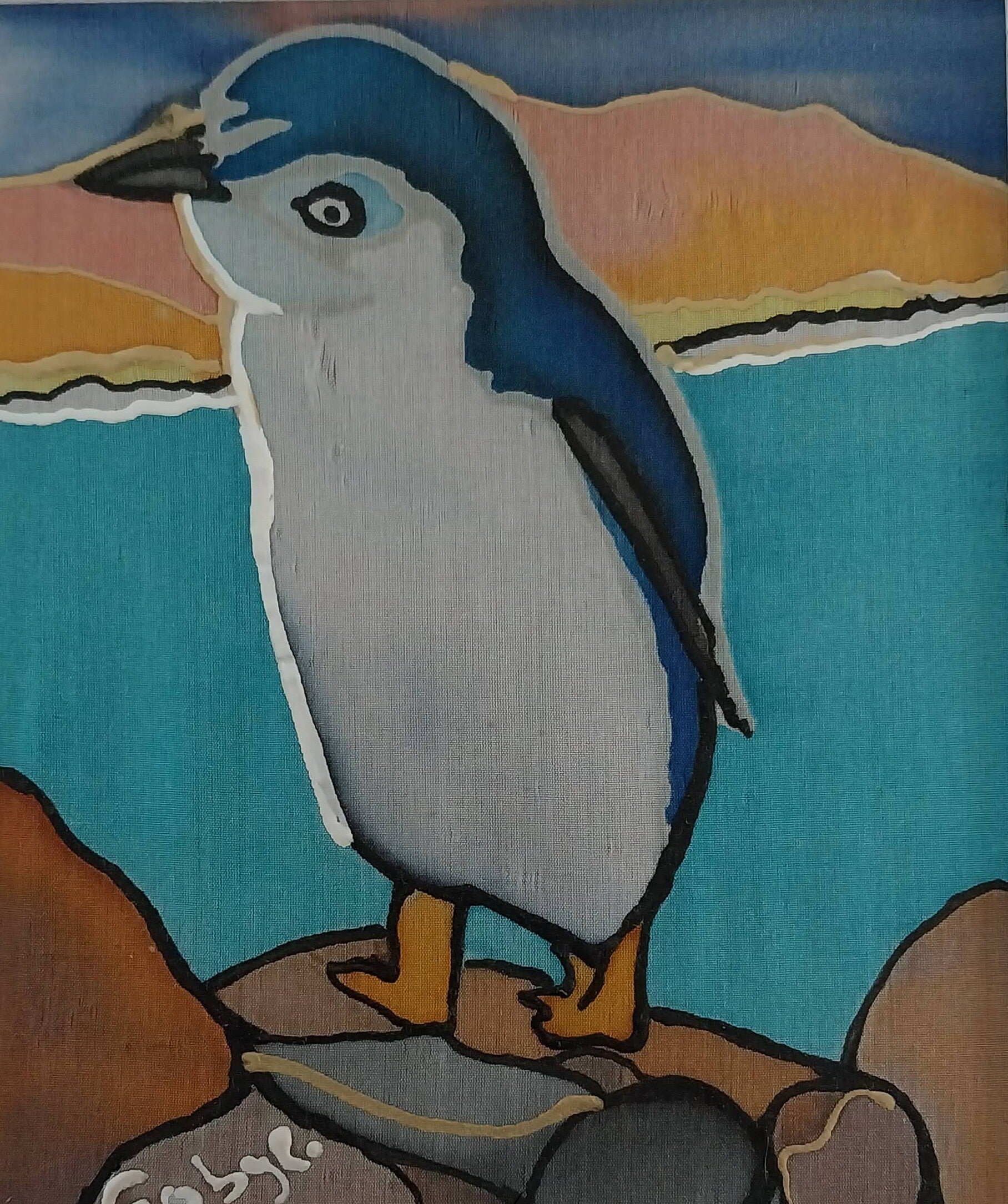 Blue Penguin Alone on Rock