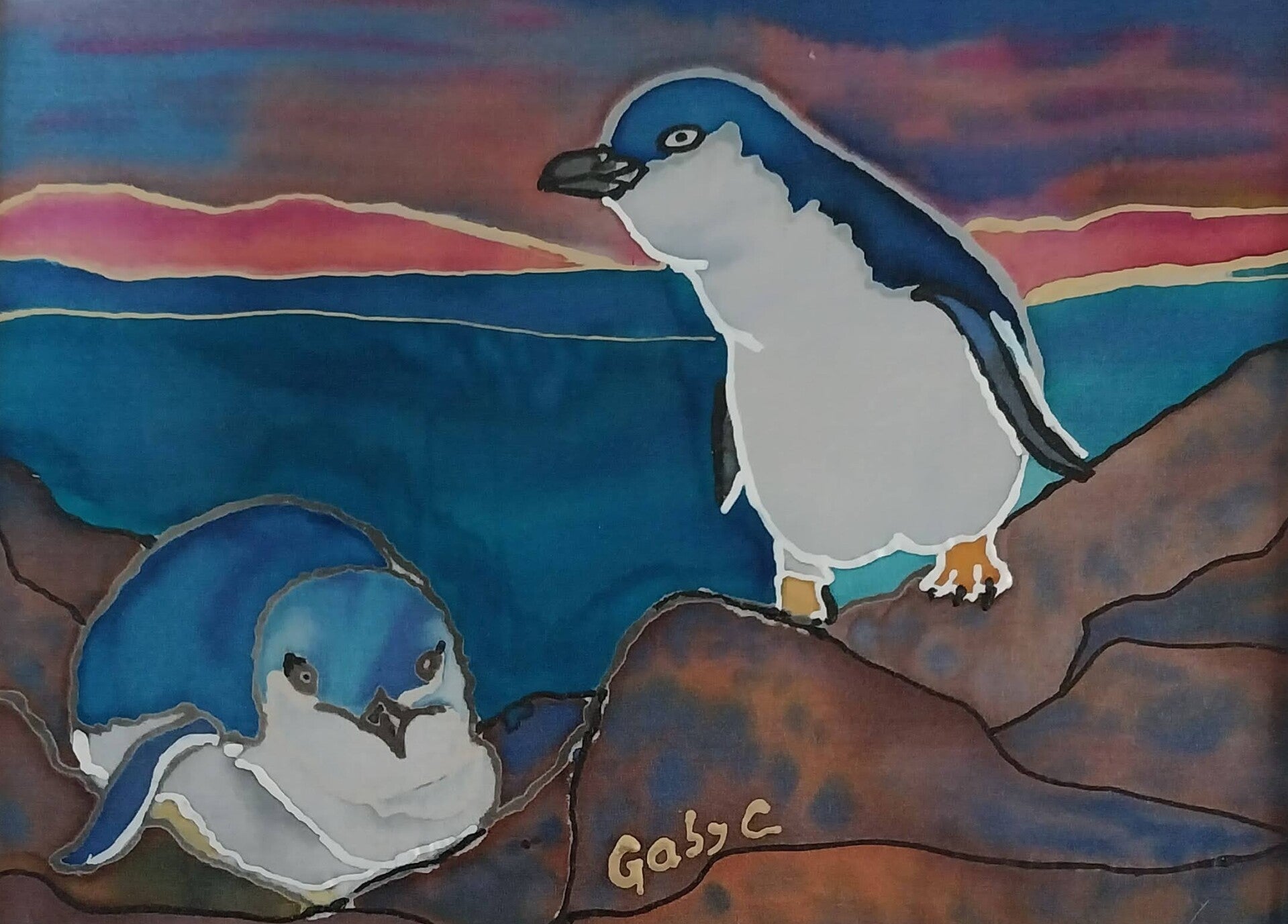 Blue Penguins Waiting