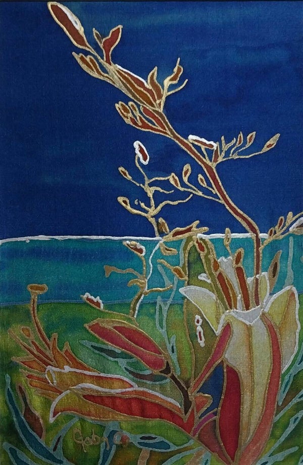 Flax with Flowers Near the Beach