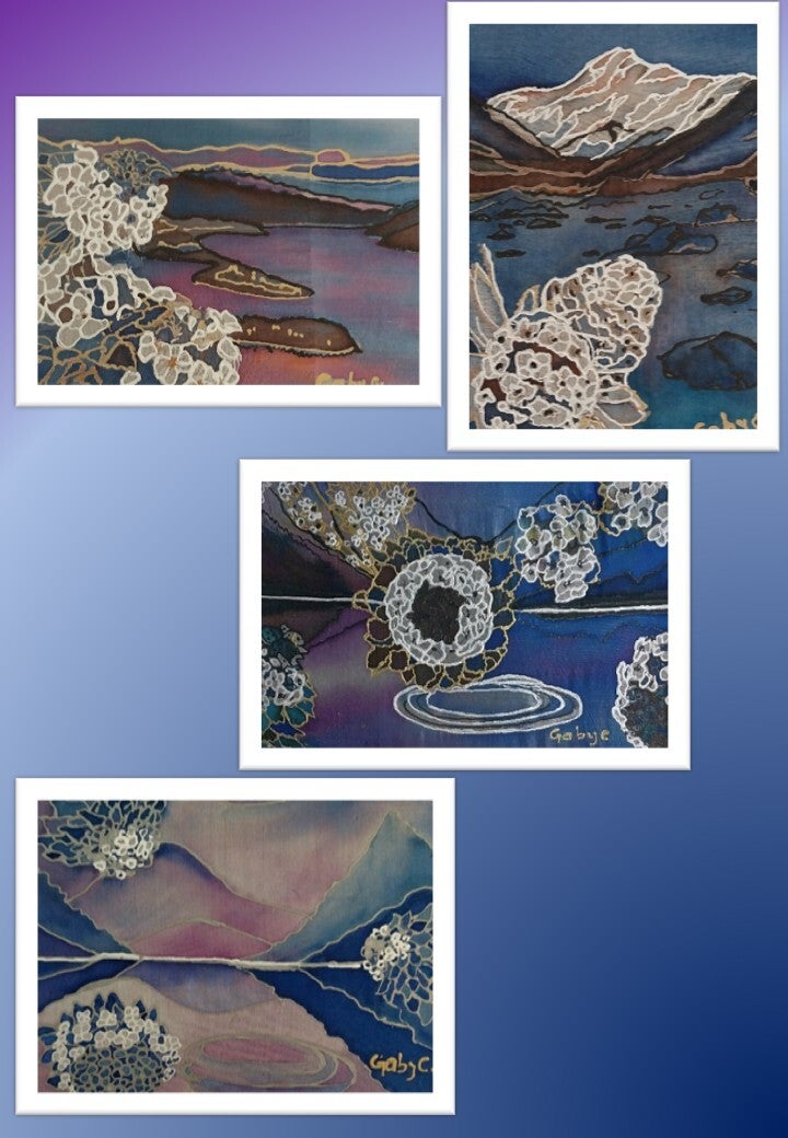 Penwiper -New Zealand Alper treasure painted on pure silk by Gabriela Cretu at GC-ArtEscape