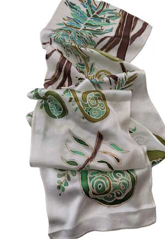 Explore the Spirit of Aoteora with Gabriela Cretu fern Silk Scarf by GC-ArtEscape