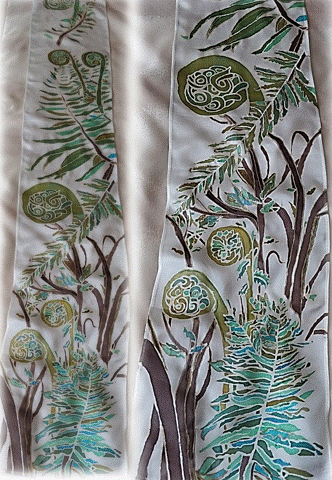 Flower pure silk scarves - collection hand-painted by Gabriela Cretu at GC-ArtEscape