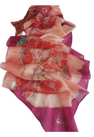A visual symphony of New Zealand - hand painted silk scarves by Gabriela Cretu at GC-ArtEscape