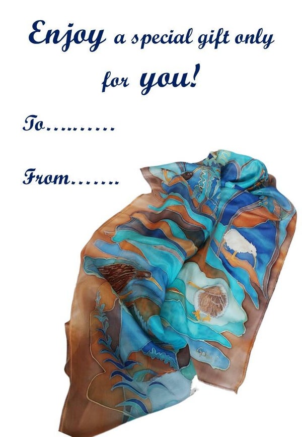Kiwi bird Scarf - Large (35 x 180 cm)