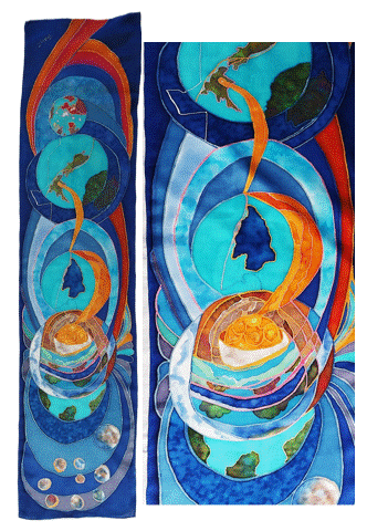 Landscape pure silk scarves - collection hand-painted by Gabriela Cretu at GC-ArtEscape