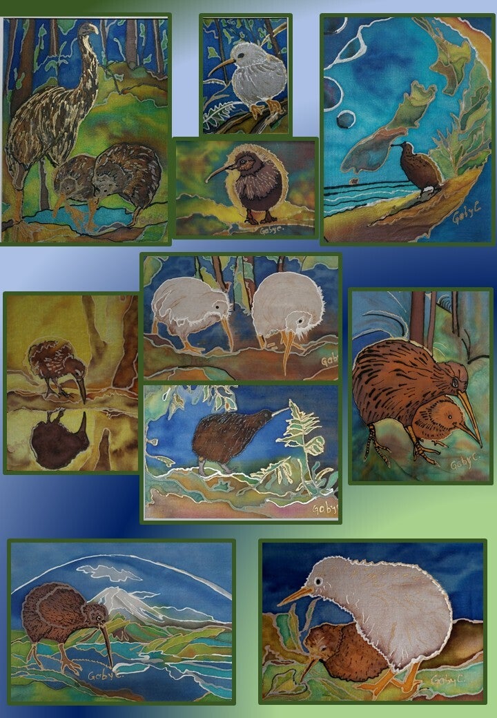 The kiwi bird enduring spirit painted by Gabriela Cretu at GC-ArtEscape