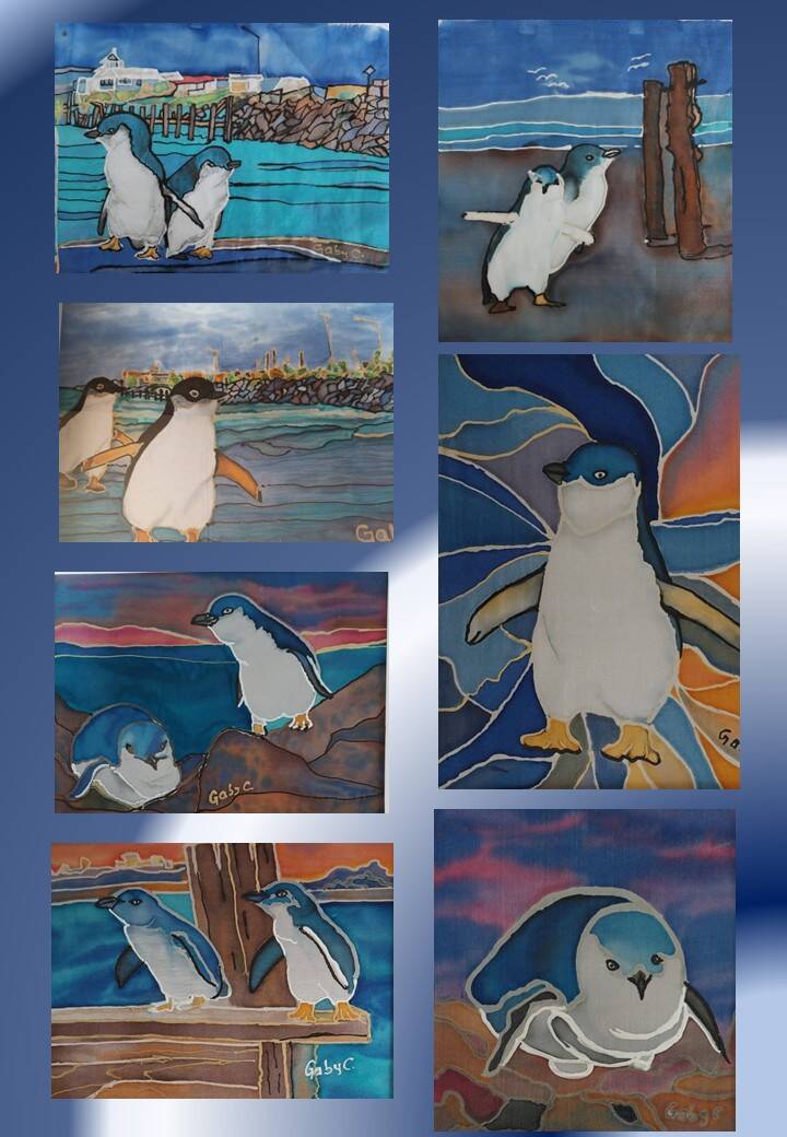 Blue Penguin painted by Gabriela Cretu at GC-ArtEscape 