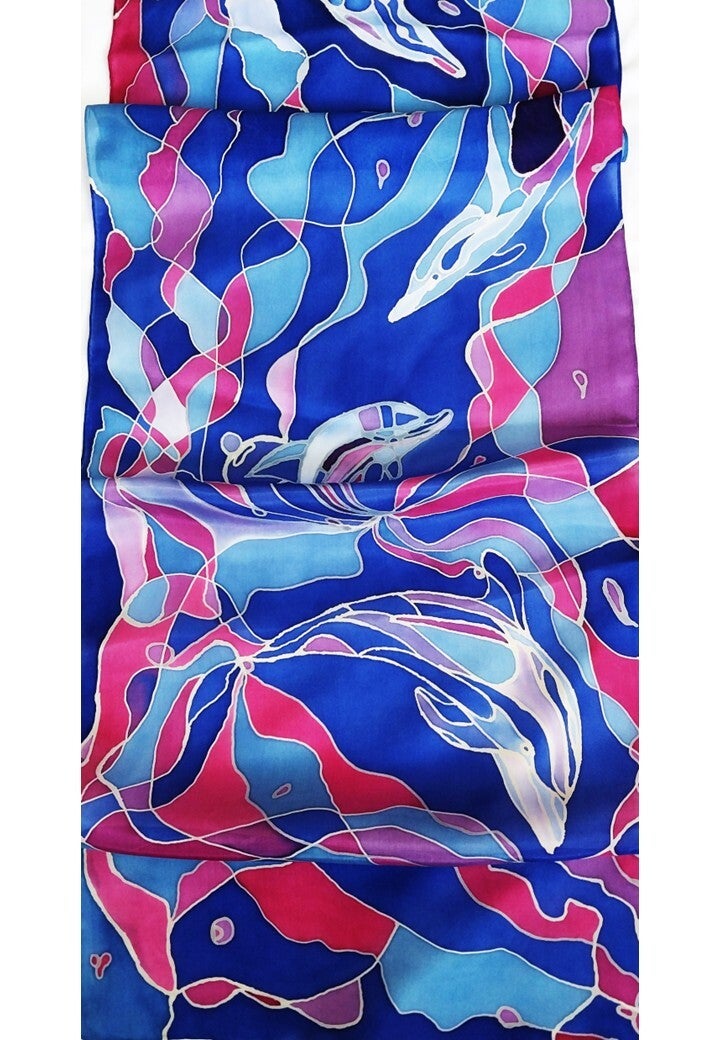Dolphins Scarf — Large (37 x 187 cm)