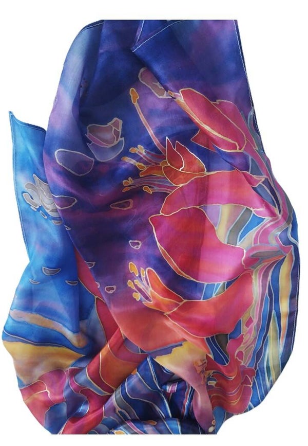 Flax Blue Scarf — Large (35 × 180 cm)