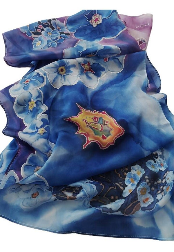 Chatham Island Forget-me-not Scarf — Large (35 × 180 cm)