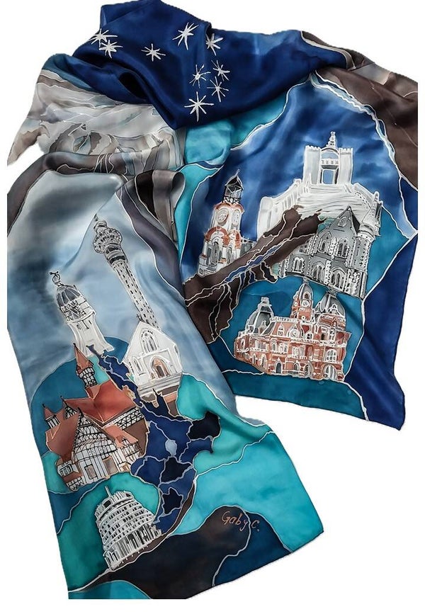 North–South Buildings Scarf — Large (37 x 188 cm)