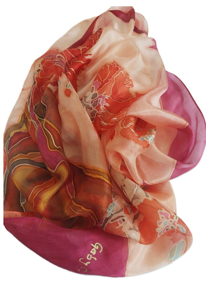 Pōhutukawa Scarf — Large (35 × 180 cm)