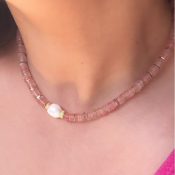 Le collier Candy rose