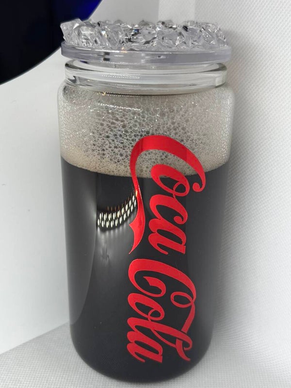 Coca Cola glass with ice lid