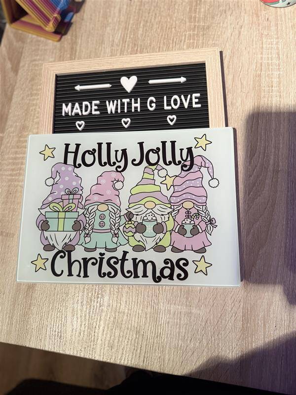 Holly Jolly Christmas glass chopping board