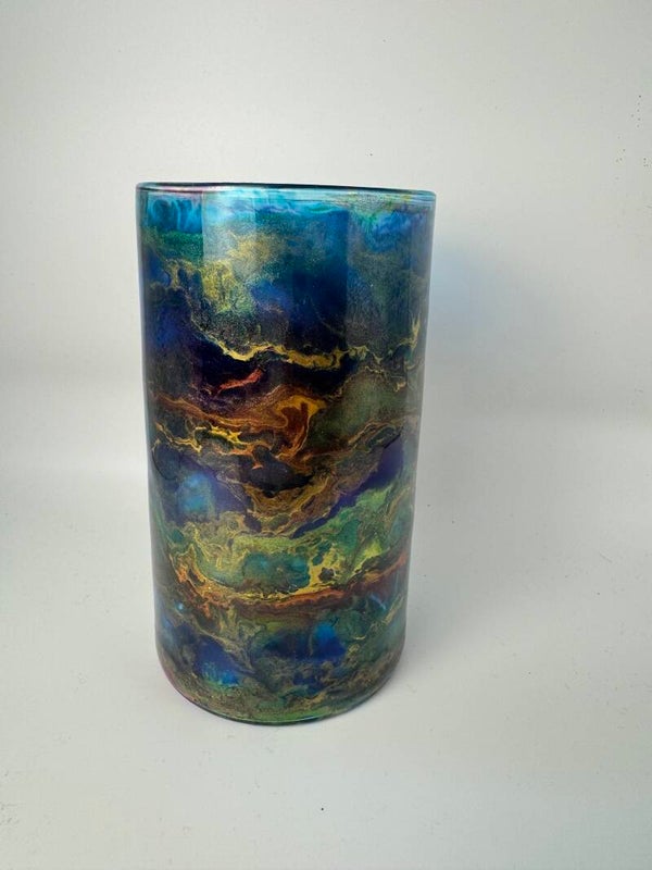 Colourful swirl vase - ready to ship