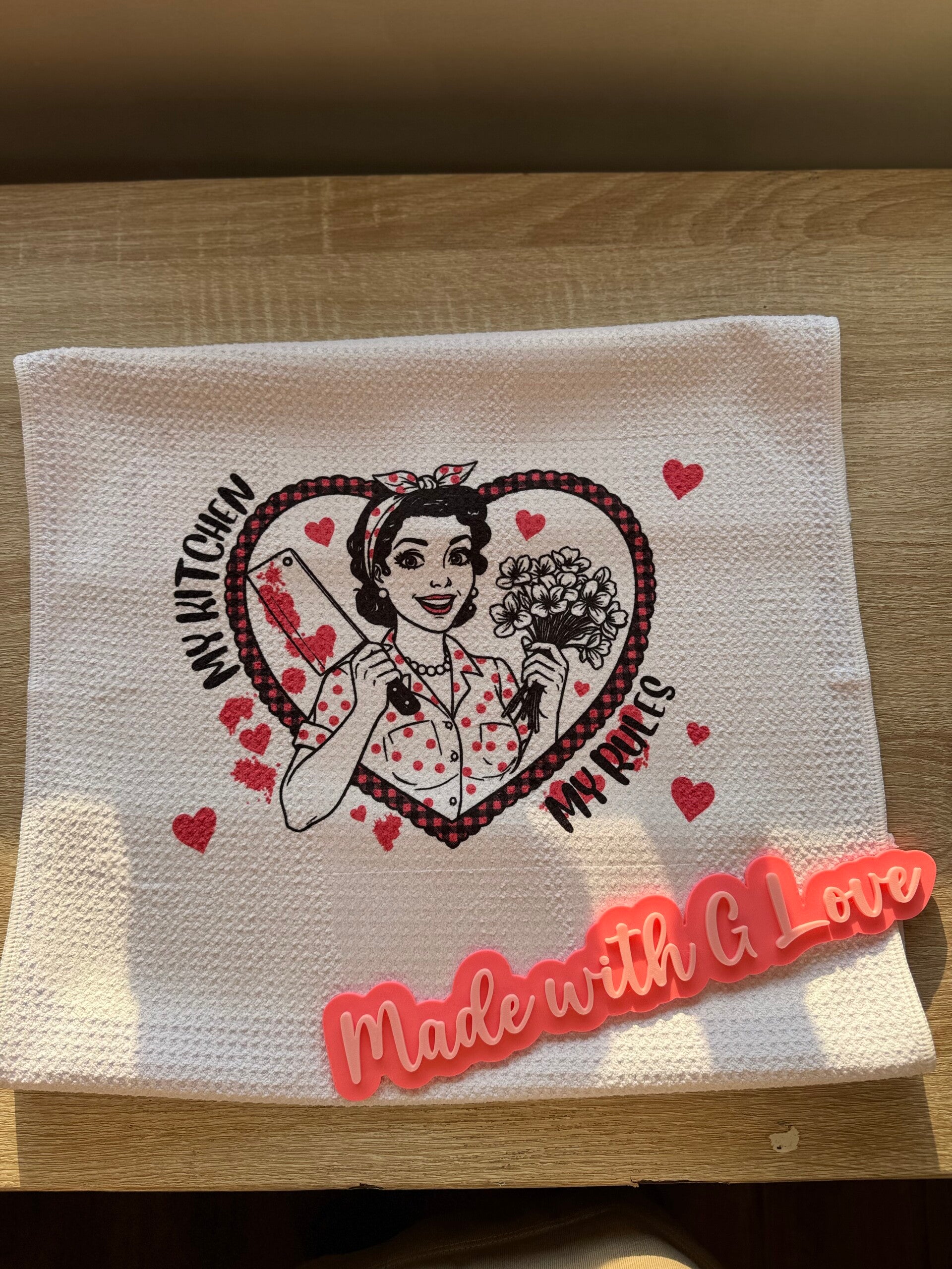 My kitchen my rule tea towel